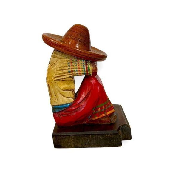 Vintage Sombrero Man Bookend Decor - Picture 1 of 5